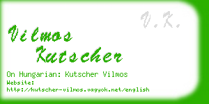 vilmos kutscher business card